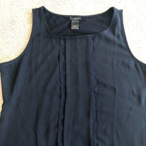 Ann Taylor Navy Blue Tank Top Sleeveless Pullover Blouse